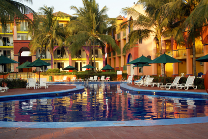 Mexican Resort Pool in early evening